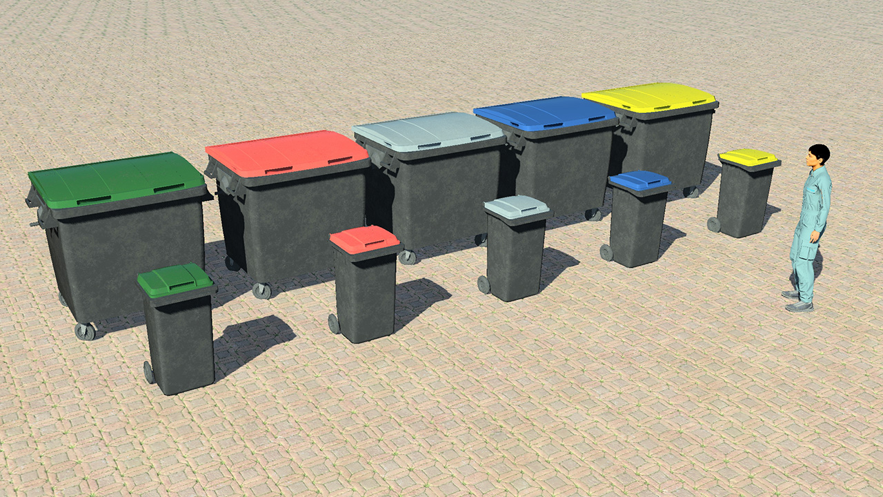Color-coded trash bins_1